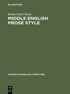 cover image of Middle English prose style